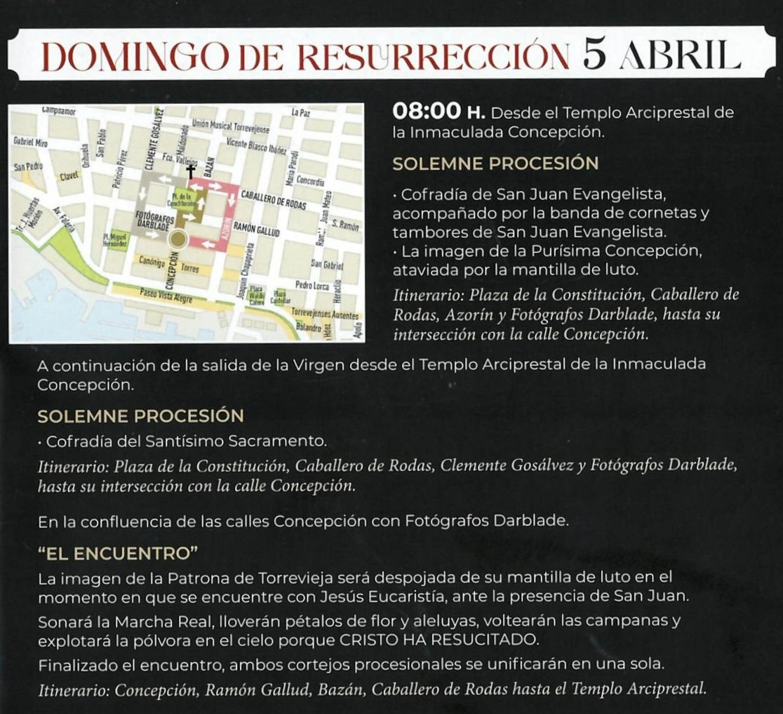 Itinerario Domingo de Resurrección